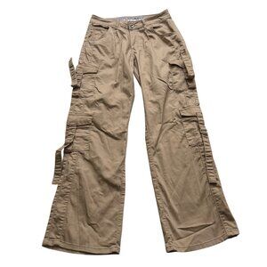 Womens Khaki Cargo Pants Multiple Pockets & Belt Loops By VIP Jeans sz small